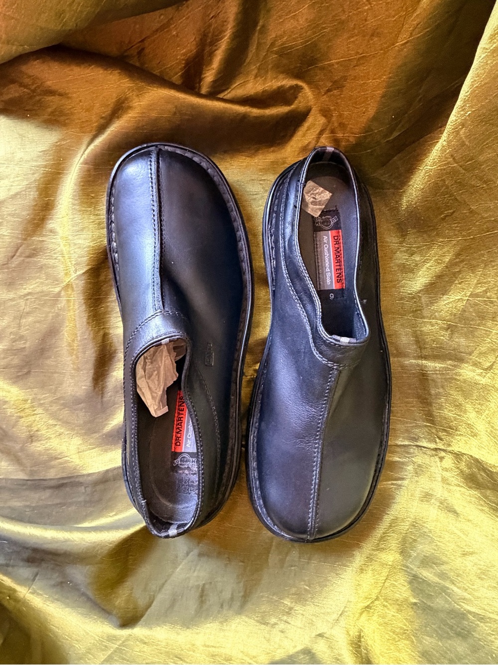 VINTAGE Dr. Martens 9628 Center Seam Leather Mules Tek Sole MIE US10 Deadstock - Picture 2 of 7